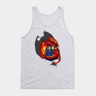 Red Dragon with blue phone booth Tank Top